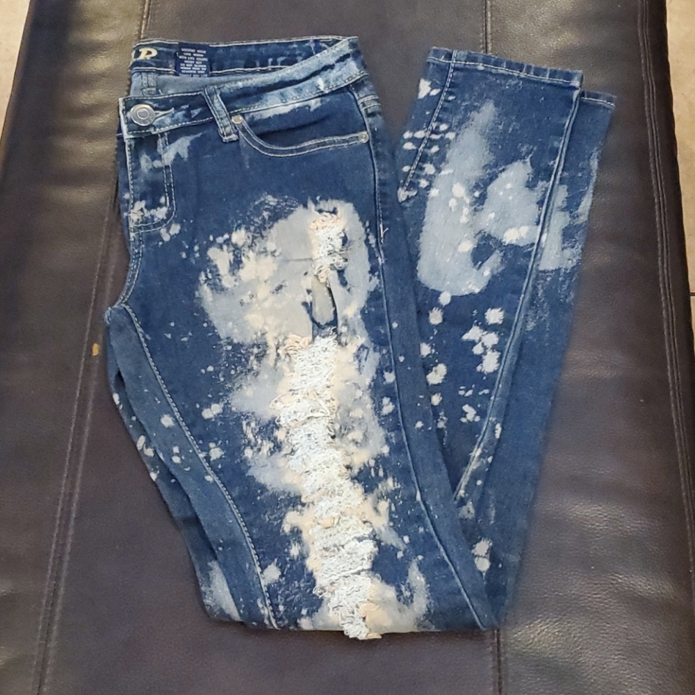 Distressed bleached jeans... NEVER WORN!